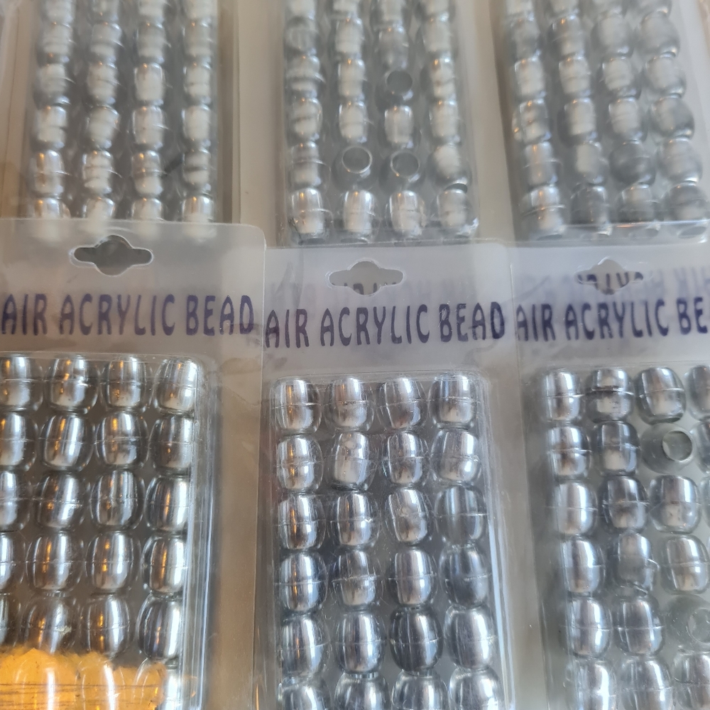 HAIR ACRYLIC BEADS ( 12 PACKS )